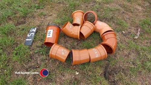 10 x drainage bends assorted 100mm diameter