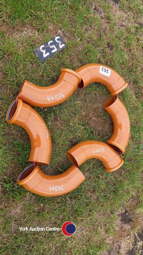 6 x drainage bends 90 deg large radius 100mm diameter