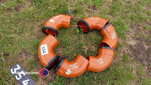 6 x drainage bends 90 deg small radius 100mm diameter