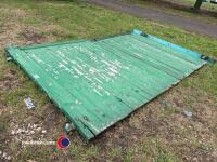 Wooden gates, 1.6m wide x 2.1m tall, span a width of roughly 3.2m
