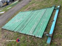 Wooden gates, 1.6m wide x 2.1m tall, span a width of roughly 3.2m - 2