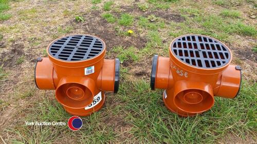 2 x compact drainage gully 100mm diameter
