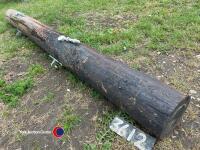 Round wooden gate post with hinges - 2