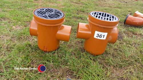 2 x compact drainage gully 100mm diameter