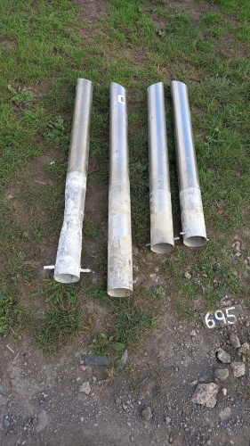 4 x stainless steel fixed security bollards