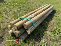 10 x 1.65m x 75mm fence posts, new - 3