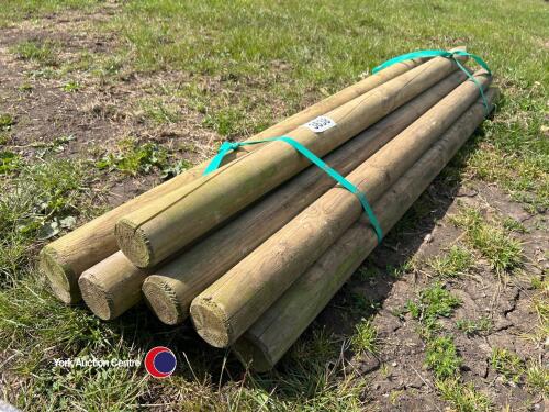 10 x 1.65m x 75mm fence posts, new