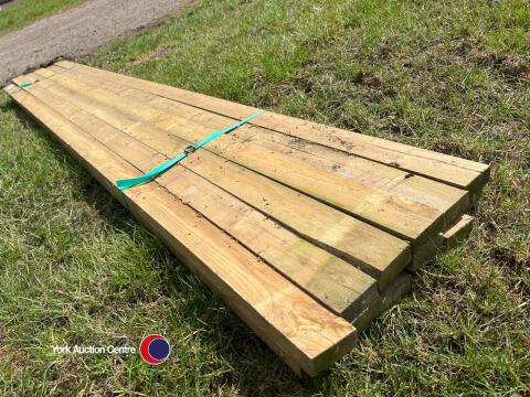 12 x 3.6m x 38mm x 88mm fence rails, new