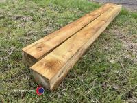2 x Gate posts 6x6 2.4m pressure treated - 3