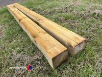 2 x Gate posts 6x6 2.4m pressure treated
