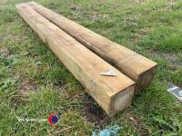 2 x Gate posts 6x6 2.4m pressure treated - 2
