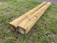 2 x Gate posts 6x6 2.4m pressure treated - 3