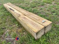 2 x Gate posts 6x6 2.4m pressure treated - 2