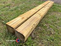 2 x Gate posts 6x6 2.4m pressure treated - 3
