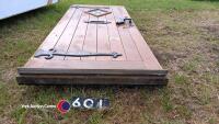 Wooden front door with centre bullseye glass - 2