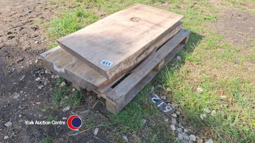 2 x Sycamore Slabs approx 4ft x 2ft x 2 1/2in thick
