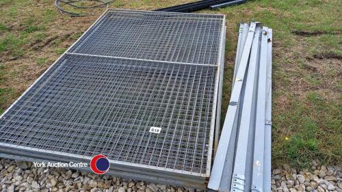 8 x steel panels and posts 7ft x 4ft, new