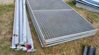 8 x steel panels and posts 7ft x 4ft, new - 6