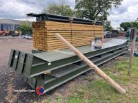90ft x 45ft x 16ft 6in portal framed steel building, 6 x 15ft bays, timber purlins spaced for fibre cement or steel roofing, 8no wind braces, 12no box section eaves ties and all connection bolts - 2