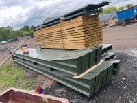 90ft x 45ft x 16ft 6in portal framed steel building, 6 x 15ft bays, timber purlins spaced for fibre cement or steel roofing, 8no wind braces, 12no box section eaves ties and all connection bolts - 5