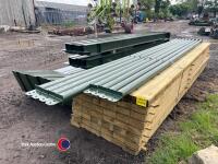 60ft x 40ft x 15ft portal framed steel building, 4 x 15ft bays, timber purlins spaced for fibre cement or steel roofing, 8no wind braces, and all connection bolts - 3