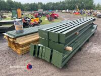 60ft x 30ft x 14ft portal framed steel building, 4 x 15ft bays, timber purlins spaced for fibre cement or steel roofing, 8no wind braces, and all connection bolts