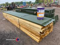 60ft x 30ft x 14ft portal framed steel building, 4 x 15ft bays, timber purlins spaced for fibre cement or steel roofing, 8no wind braces, and all connection bolts - 4