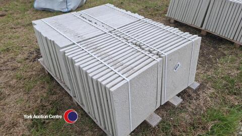Pallet of approx 70 light grey paving slabs, 450mm x 450mm