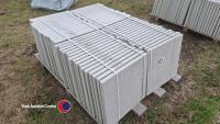 Pallet of approx 70 light grey paving slabs, 450mm x 450mm