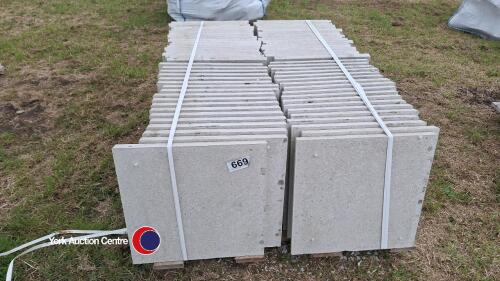 Pallet of approx 70 light grey paving slabs, 450mm x 450mm