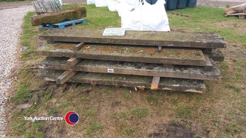 Peaked reclaimed Yorkshire stone copings, 54.5ft linear by 20in wide