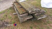 Peaked reclaimed Yorkshire stone copings, 54.5ft linear by 20in wide - 6