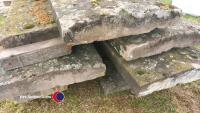 Peaked reclaimed Yorkshire stone copings, 54.5ft linear by 20in wide - 7