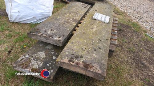 Peaked reclaimed Yorkshire stone copings, 29.4ft linear by 20in wide
