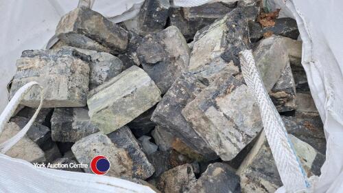 Black granite cobbles