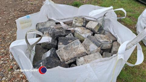 Black granite cobbles