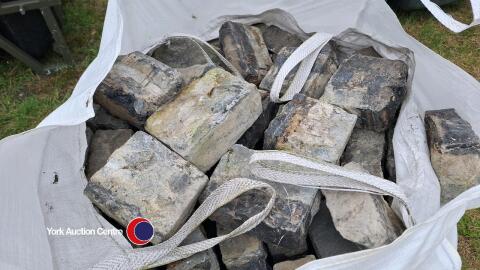 Black granite cobbles