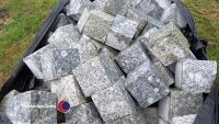 Crate of cubed grey granite cobbles - 2