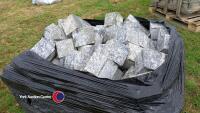 Crate of cubed grey granite cobbles - 3