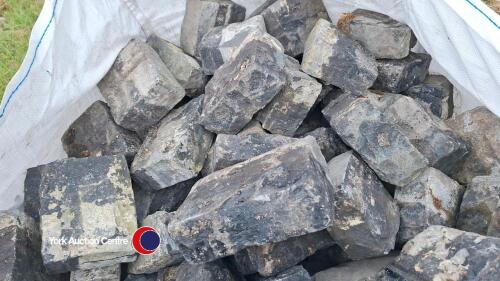 Black granite cobbles