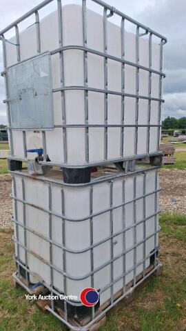 2 x 1000ltr IBCs with cage for storing water
