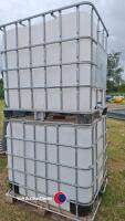 2 x 1000ltr IBCs with cage for storing water - 2