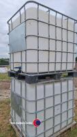 2 x 1000ltr IBCs with cage for storing water