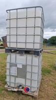 2 x 1000ltr IBCs with cage for storing water - 2