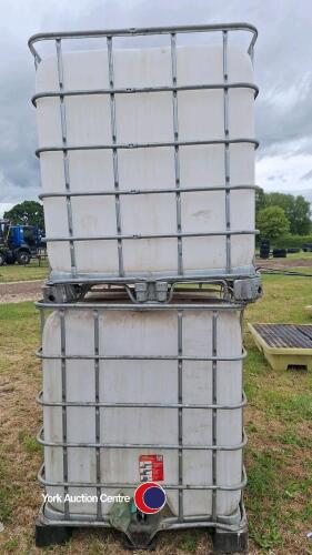 2 x 1000ltr IBCs with cage for storing water