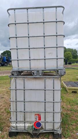 2 x 1000ltr IBCs with cage for storing water