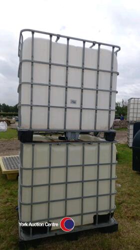 Pair of IBC tanks, only used once and washed out clean