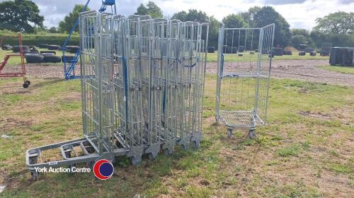 7 x warehouse stackable trolleys