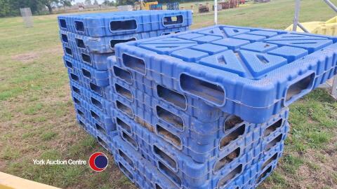 17 x hard plastic blue pallets (105w x 105l x 15d)