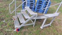 Pair of strong metal steps with hand rails - 2